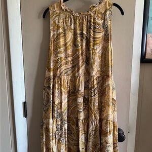Calvin Klein Paisley Dress - Gold and Brown